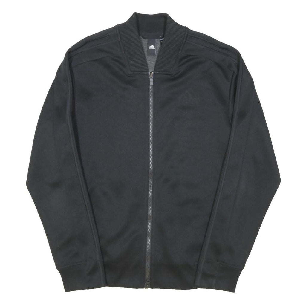 ADIDAS Mens Black Bomber Jacket S Polyester Blend Plain Zip Sportswear
