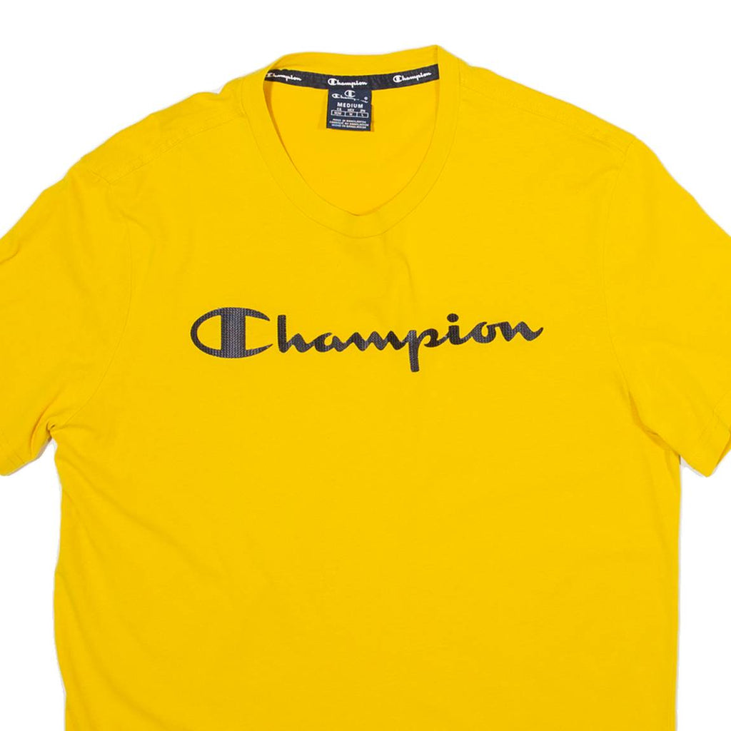 CHAMPION Mens T-Shirt Yellow M