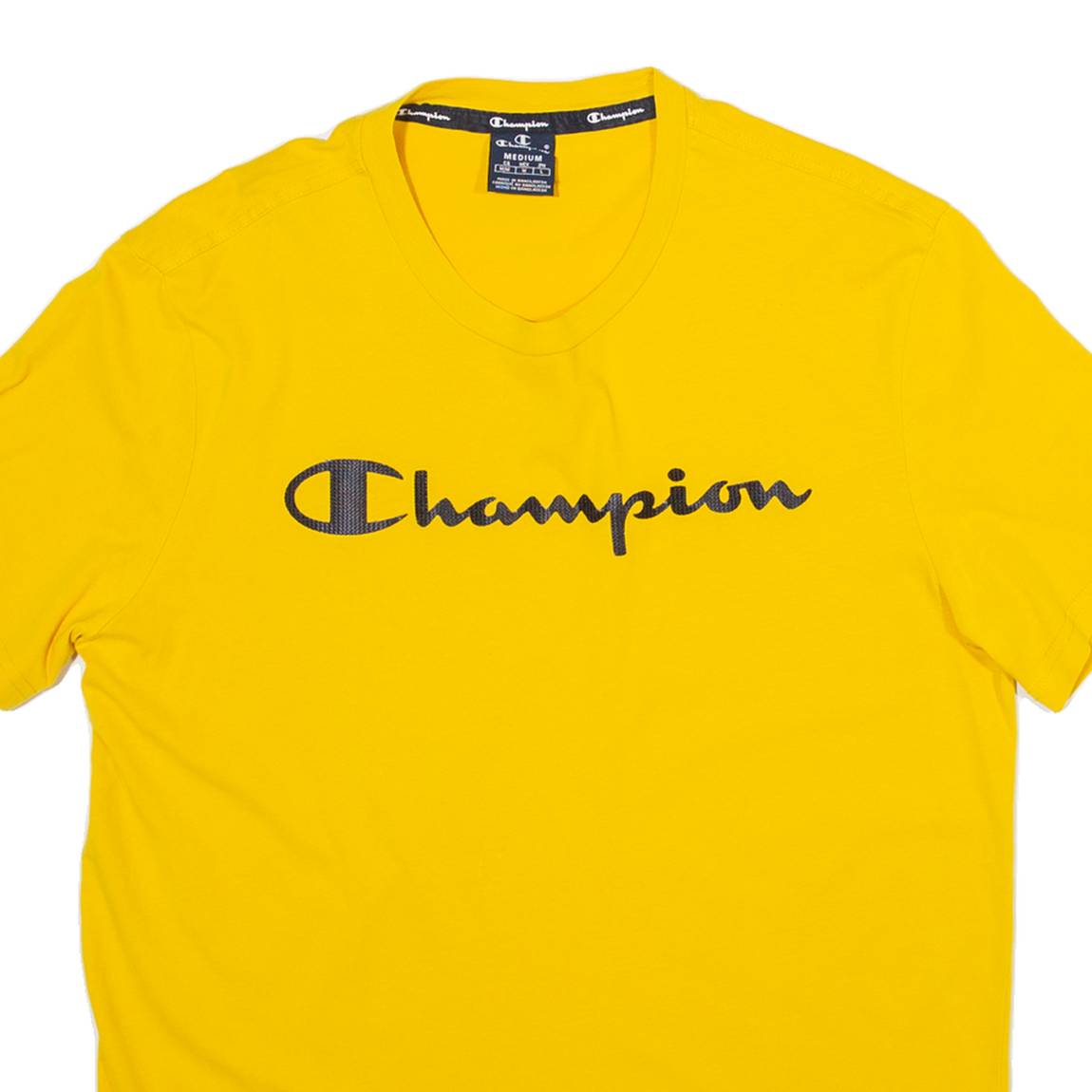 CHAMPION Mens T-Shirt Yellow M