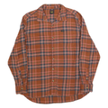 LEE Mens Brown & Blue Plaid Shirt XL Cotton Blend Casual Comfortable