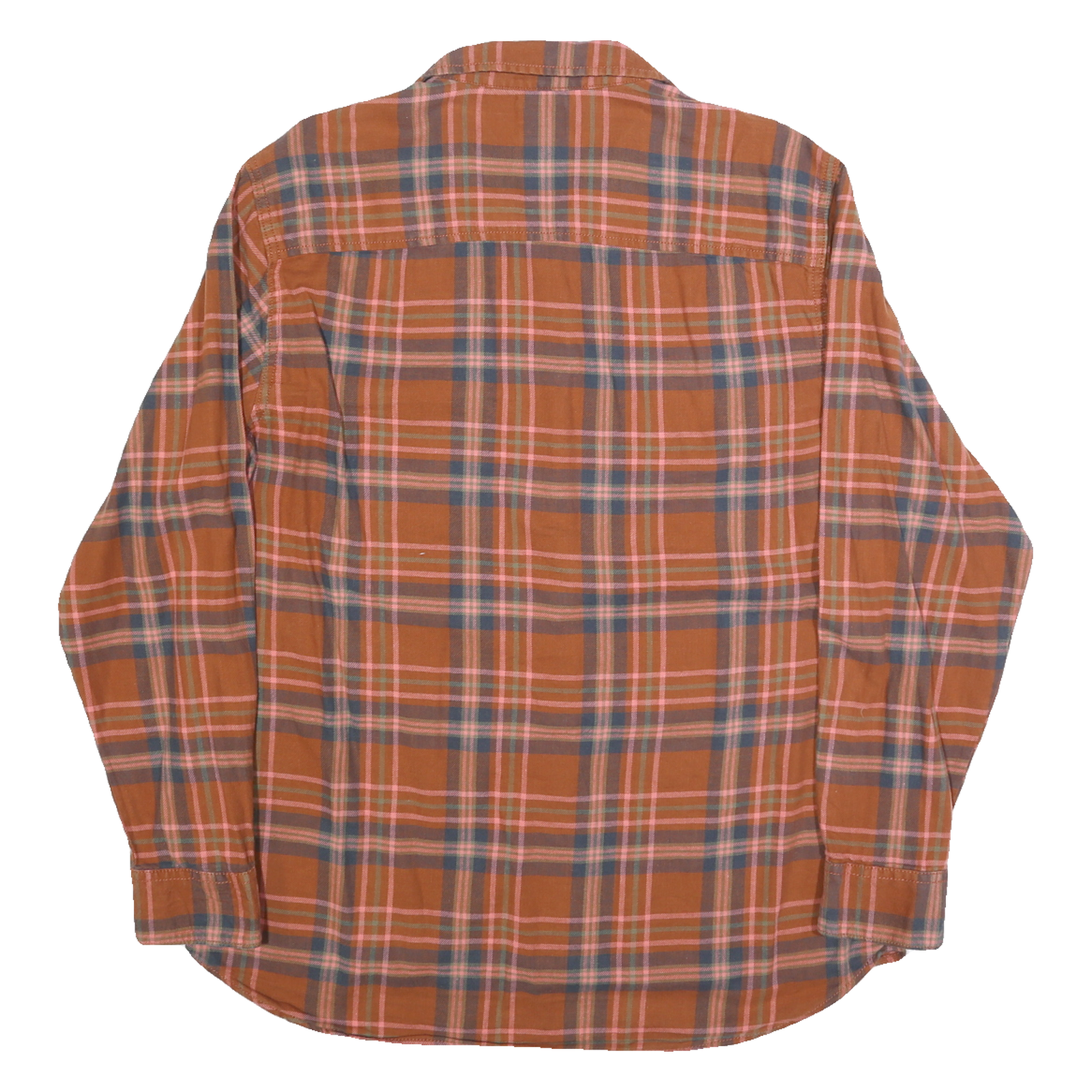 LEE Mens Brown & Blue Plaid Shirt XL Cotton Blend Casual Comfortable