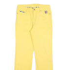 MUNSING WEAR Womens Regular Fit Yellow Cotton Blend Trousers W30 L30 Zip Pocket