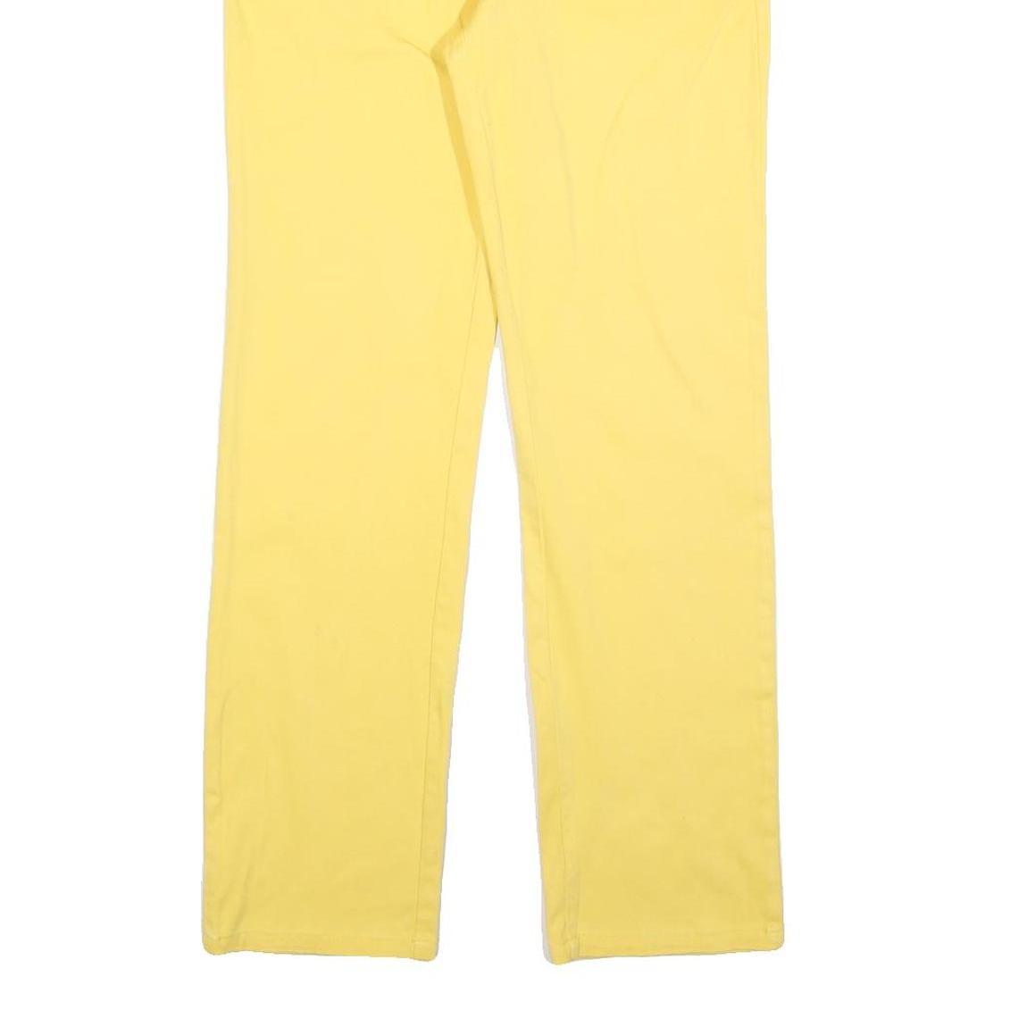 MUNSING WEAR Womens Regular Fit Yellow Cotton Blend Trousers W30 L30 Zip Pocket