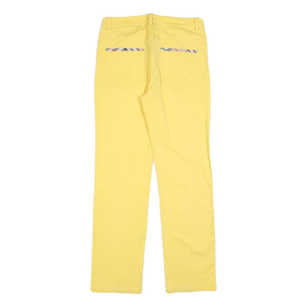 MUNSING WEAR Womens Regular Fit Yellow Cotton Blend Trousers W30 L30 Zip Pocket