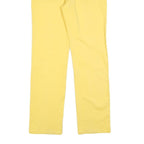 MUNSING WEAR Womens Regular Fit Yellow Cotton Blend Trousers W30 L30 Zip Pocket
