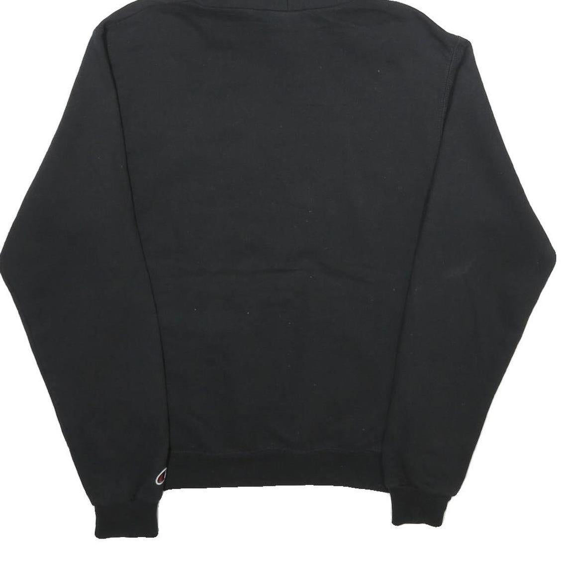 CHAMPION Mens Black Pullover Hoodie S Classic Cotton Blend Drawstring