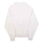 PLANTIER Mens White Cotton Patterned Zip Up Jumper M Casual Comfort Design