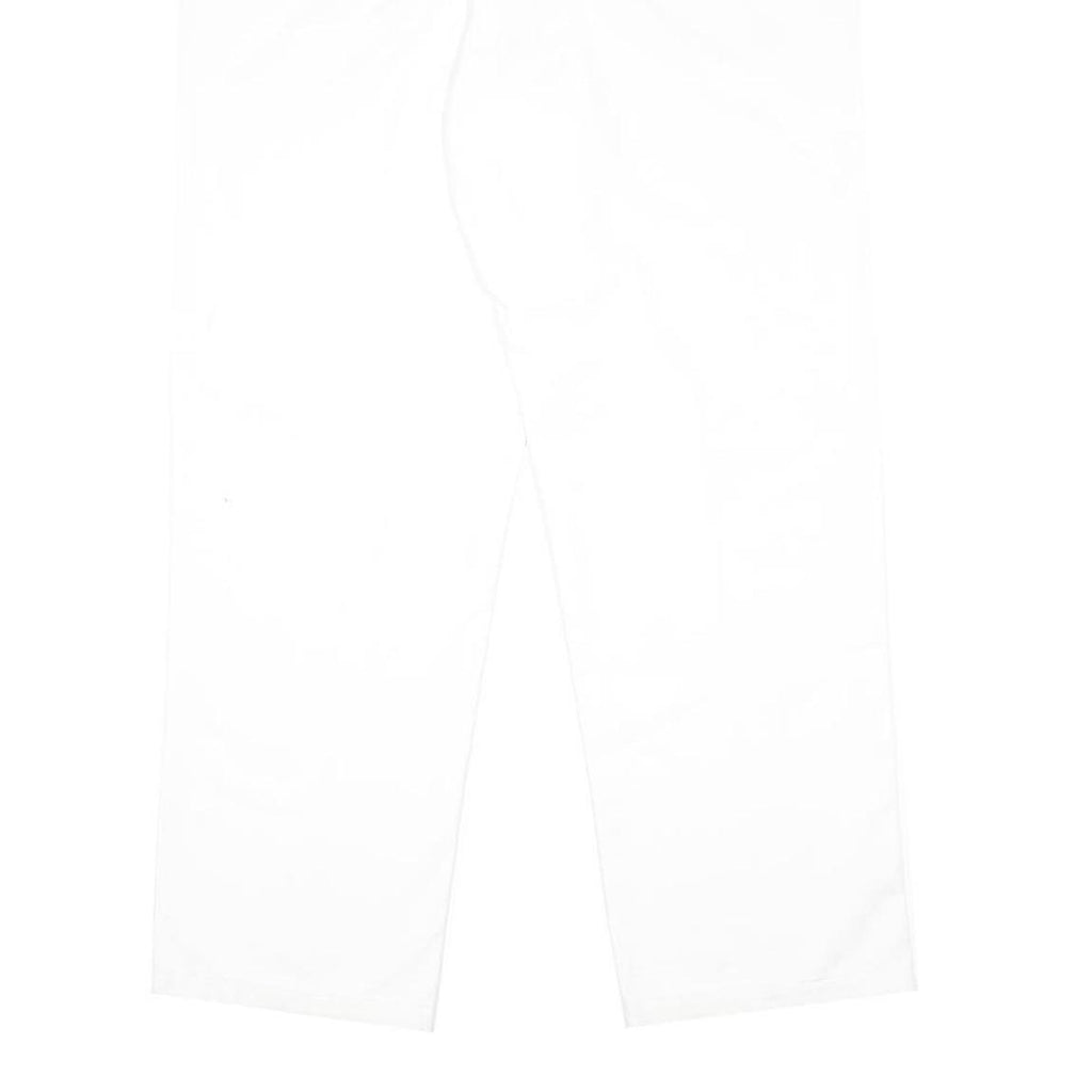 DICKIES Mens Cotton Blend White Regular Fit Straight Leg Trousers W38 L32