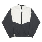 ADIDAS Mens Black & White Track Jacket M Nylon Plain Zip Casual Sportswear