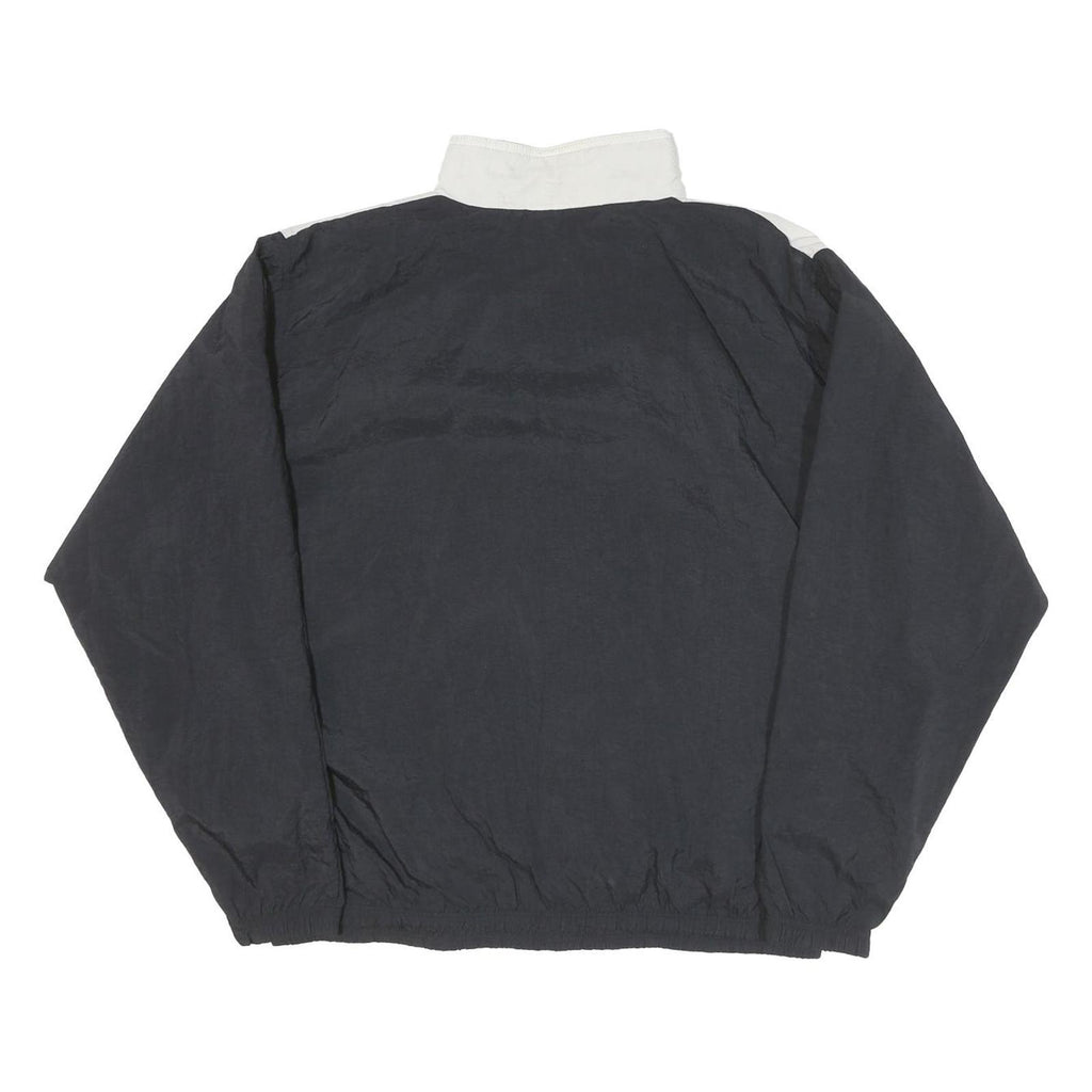 ADIDAS Mens Black & White Track Jacket M Nylon Plain Zip Casual Sportswear