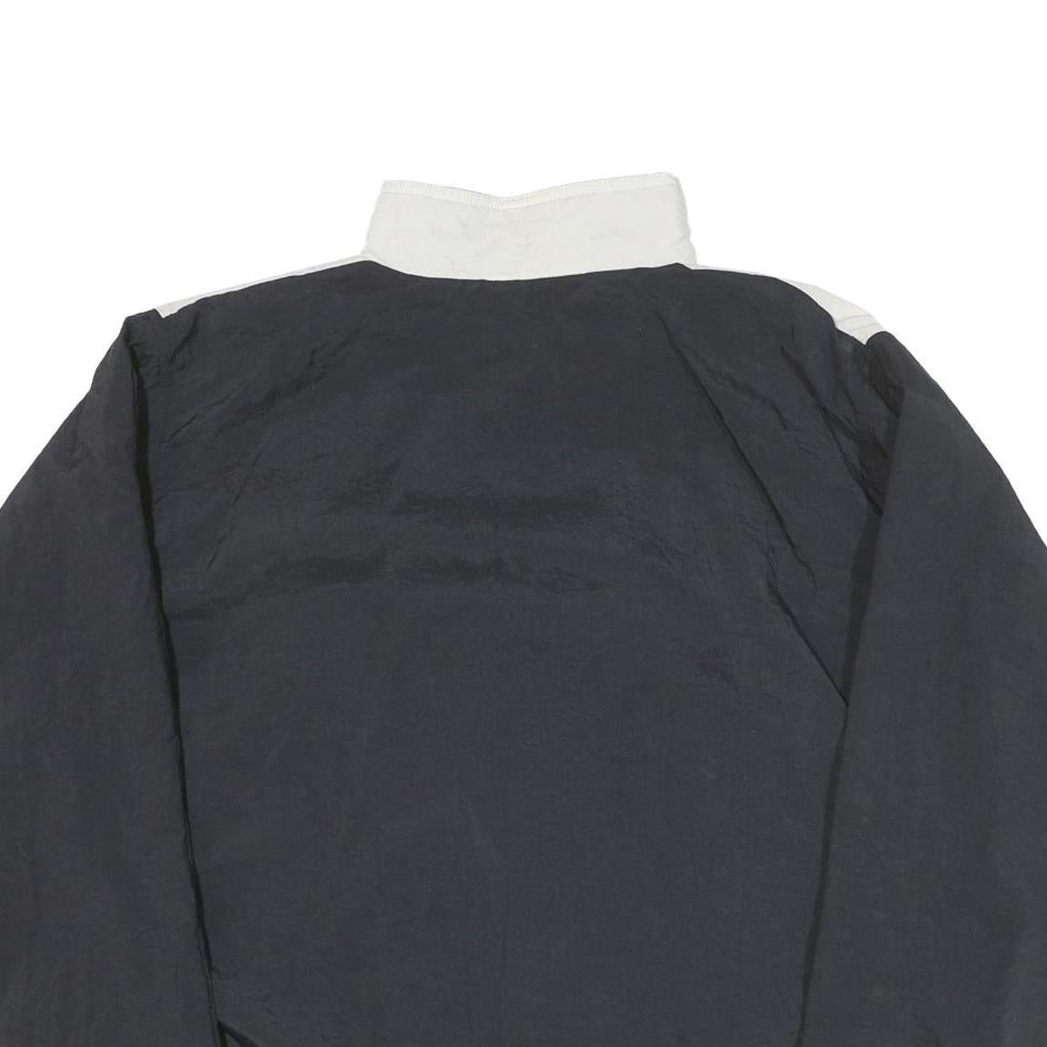 ADIDAS Mens Black & White Track Jacket M Nylon Plain Zip Casual Sportswear