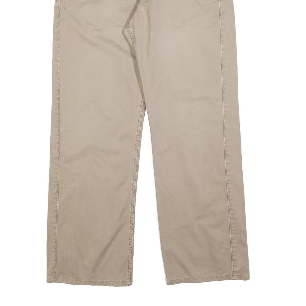 DOCKERS Mens Relaxed Beige Cotton Blend Trousers W32 L30 Casual Classic Fit