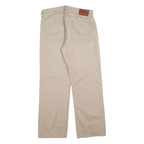 DOCKERS Mens Relaxed Beige Cotton Blend Trousers W32 L30 Casual Classic Fit