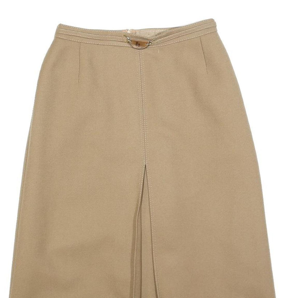 HAMMER Womens Beige Wool Midi Straight Skirt XS Classic Comfortable Warm