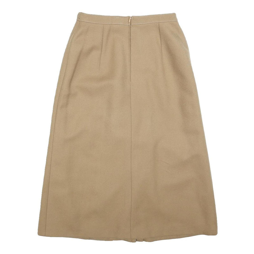 HAMMER Womens Beige Wool Midi Straight Skirt XS Classic Comfortable Warm