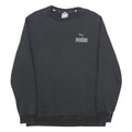 PUMA Mens Black Crew Neck M Cotton Blend Sweatshirt Logo Pullover Casual