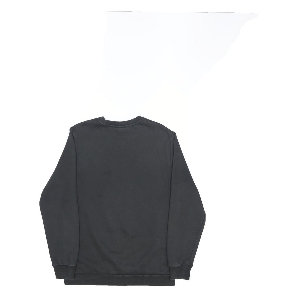 PUMA Mens Black Crew Neck M Cotton Blend Sweatshirt Logo Pullover Casual