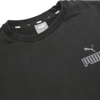 PUMA Mens Black Crew Neck M Cotton Blend Sweatshirt Logo Pullover Casual