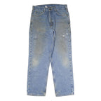 CARHARTT Mens Blue Regular Straight Denim W31 L32 Workwear Zip Closure