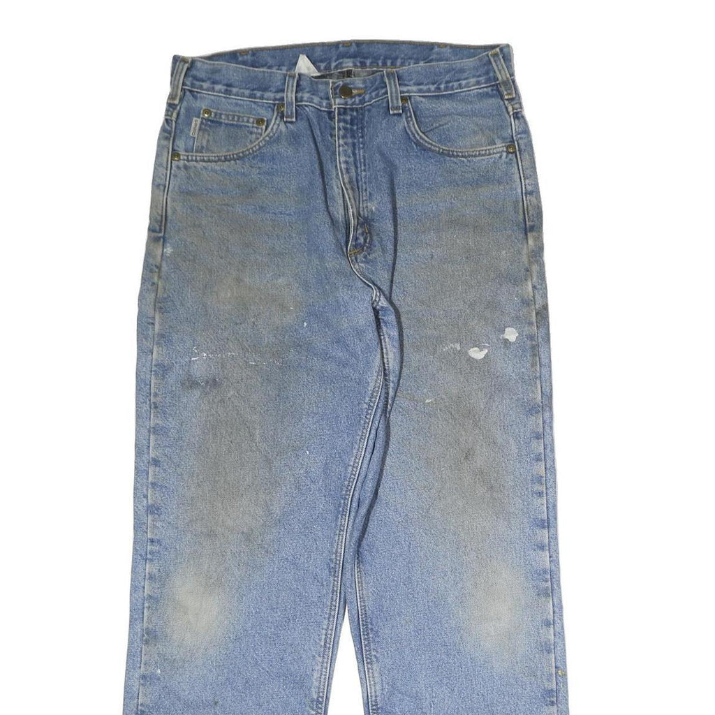 CARHARTT Mens Blue Regular Straight Denim W31 L32 Workwear Zip Closure