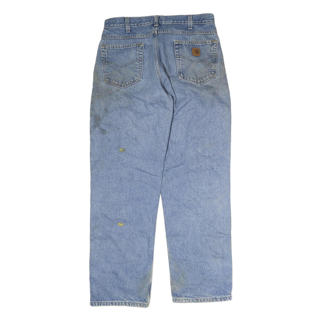 CARHARTT Mens Blue Regular Straight Denim W31 L32 Workwear Zip Closure