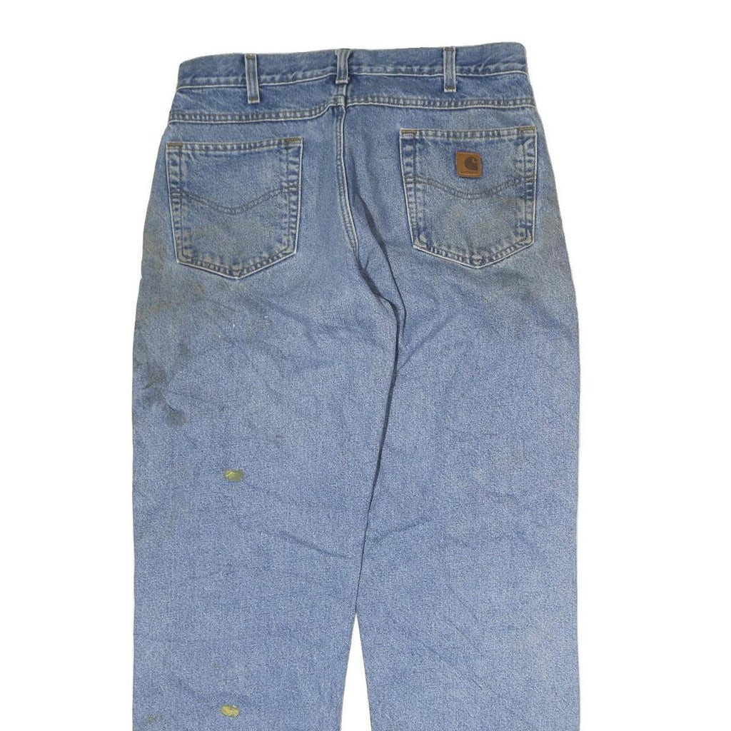 CARHARTT Mens Blue Regular Straight Denim W31 L32 Workwear Zip Closure