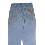 CARHARTT Mens Blue Regular Straight Denim W31 L32 Workwear Zip Closure