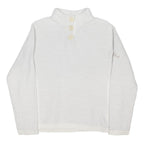 WEIRD FISH Womens White Cotton Blend Plain Pullover Crew Neck Jumper L Soft