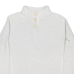 WEIRD FISH Womens White Cotton Blend Plain Pullover Crew Neck Jumper L Soft