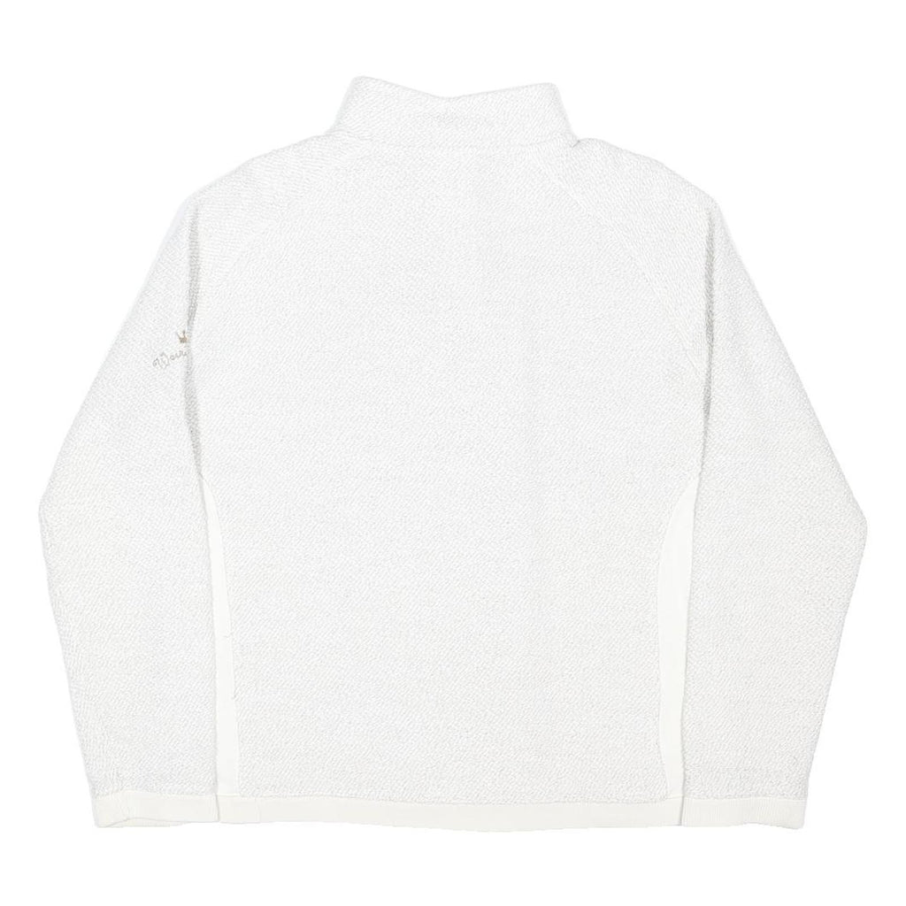 WEIRD FISH Womens White Cotton Blend Plain Pullover Crew Neck Jumper L Soft