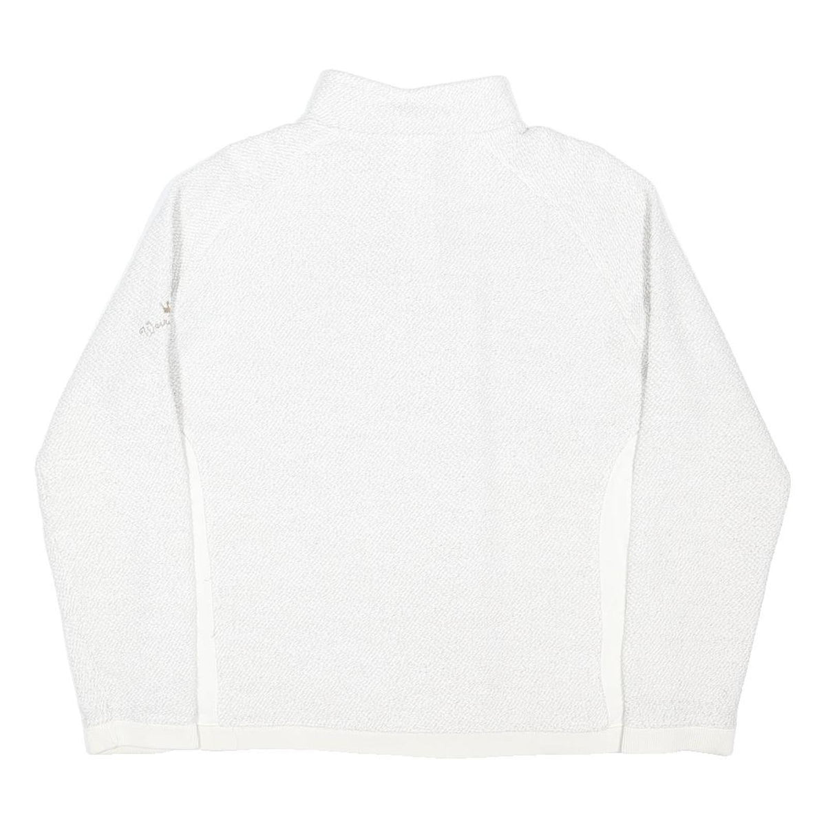 WEIRD FISH Womens White Cotton Blend Plain Pullover Crew Neck Jumper L Soft