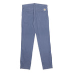CARHARTT Mens Cotton Blue Slim Straight Trousers W31 L34 Casual Workwear