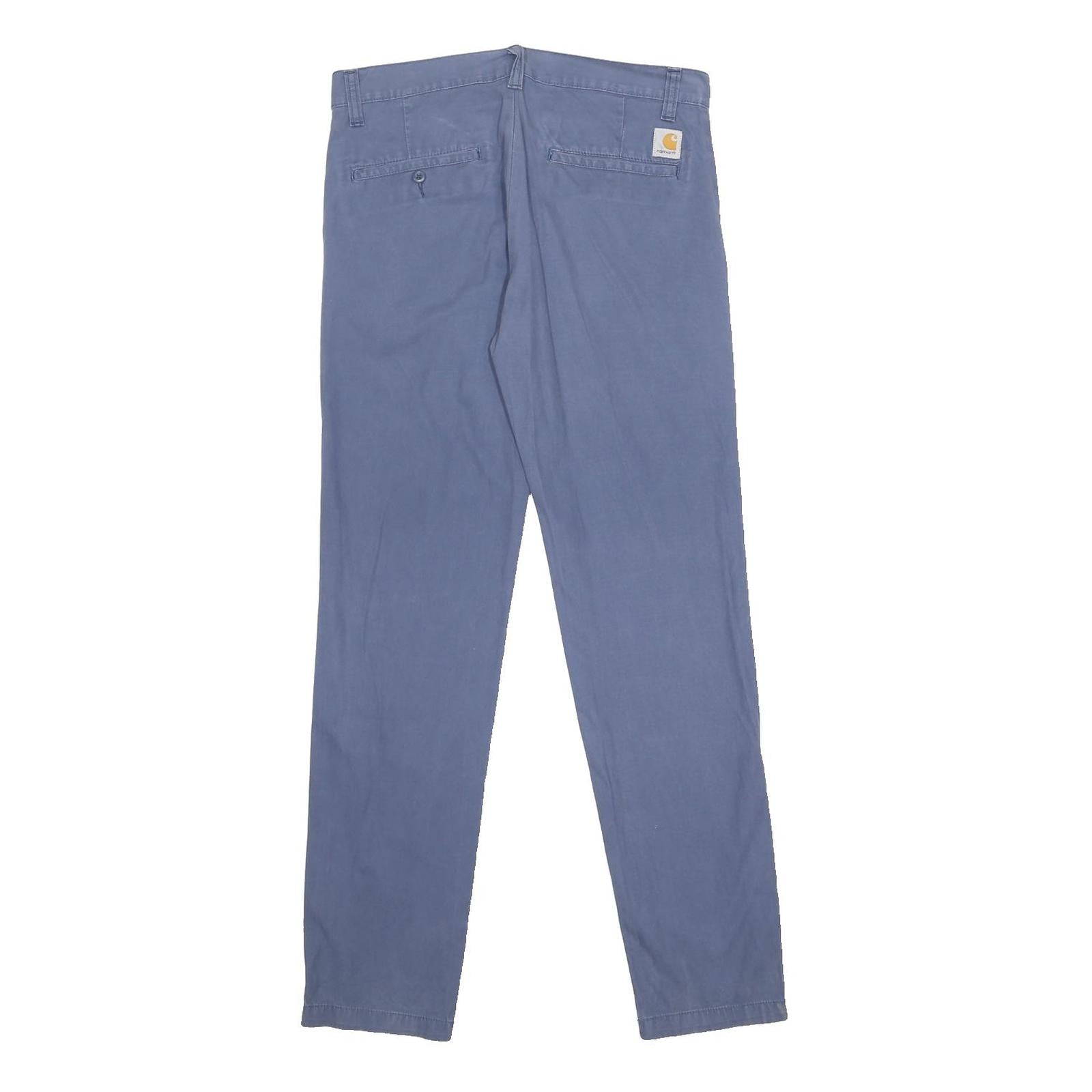 CARHARTT Mens Cotton Blue Slim Straight Trousers W31 L34 Casual Workwear