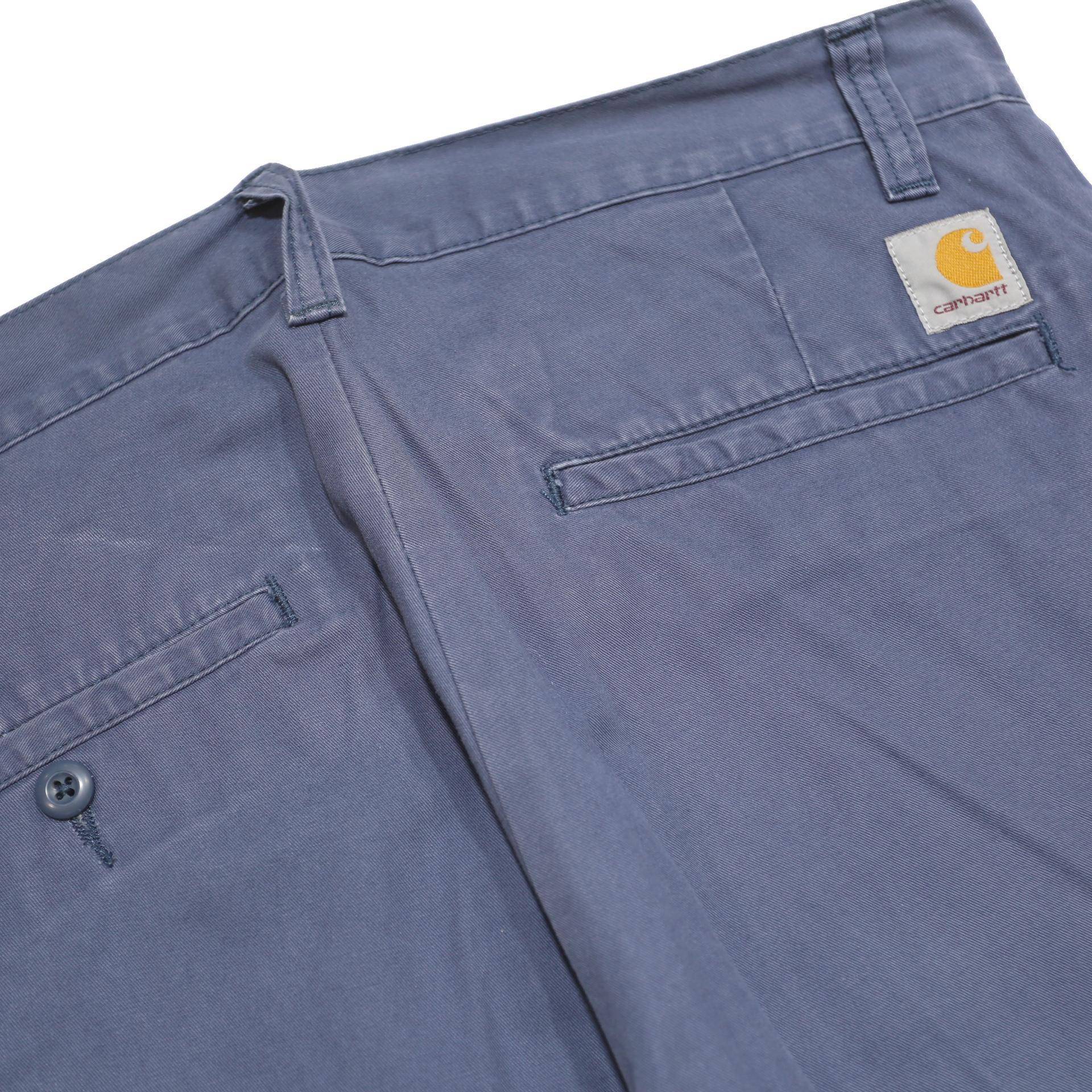 CARHARTT Mens Cotton Blue Slim Straight Trousers W31 L34 Casual Workwear