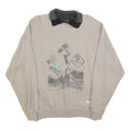 MASER Mens Beige Collared L Sweatshirt Cotton Blend Pullover Graphic Print