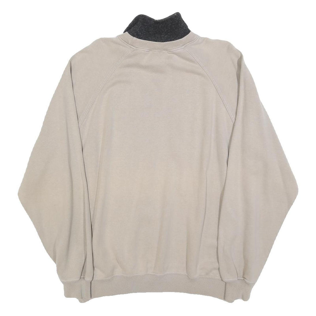 MASER Mens Beige Collared L Sweatshirt Cotton Blend Pullover Graphic Print