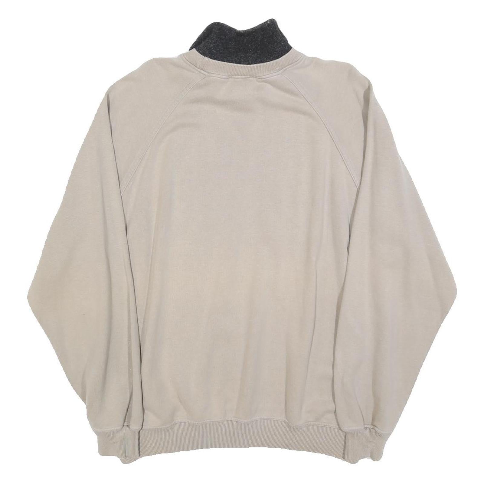 MASER Mens Beige Collared L Sweatshirt Cotton Blend Pullover Graphic Print