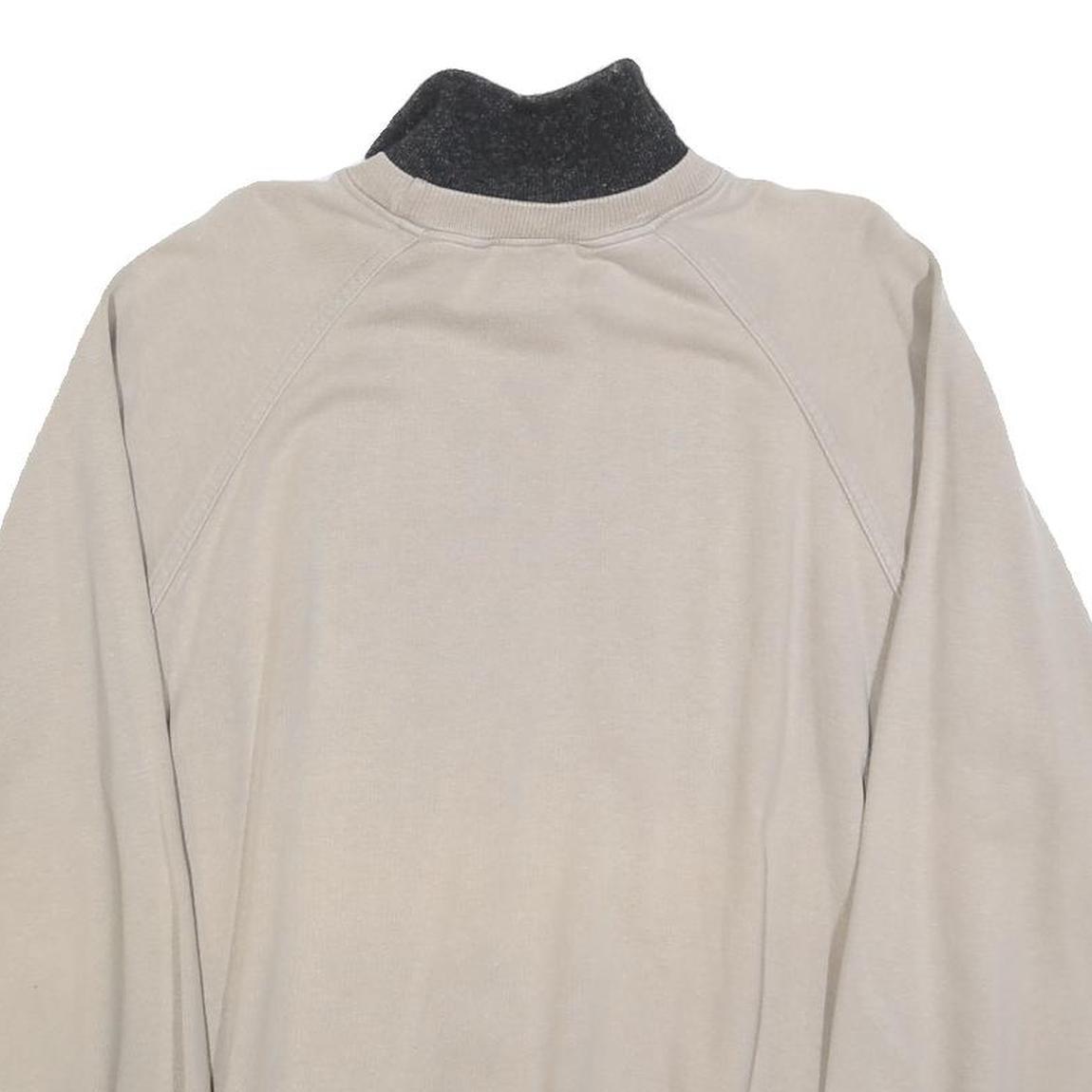 MASER Mens Beige Collared L Sweatshirt Cotton Blend Pullover Graphic Print