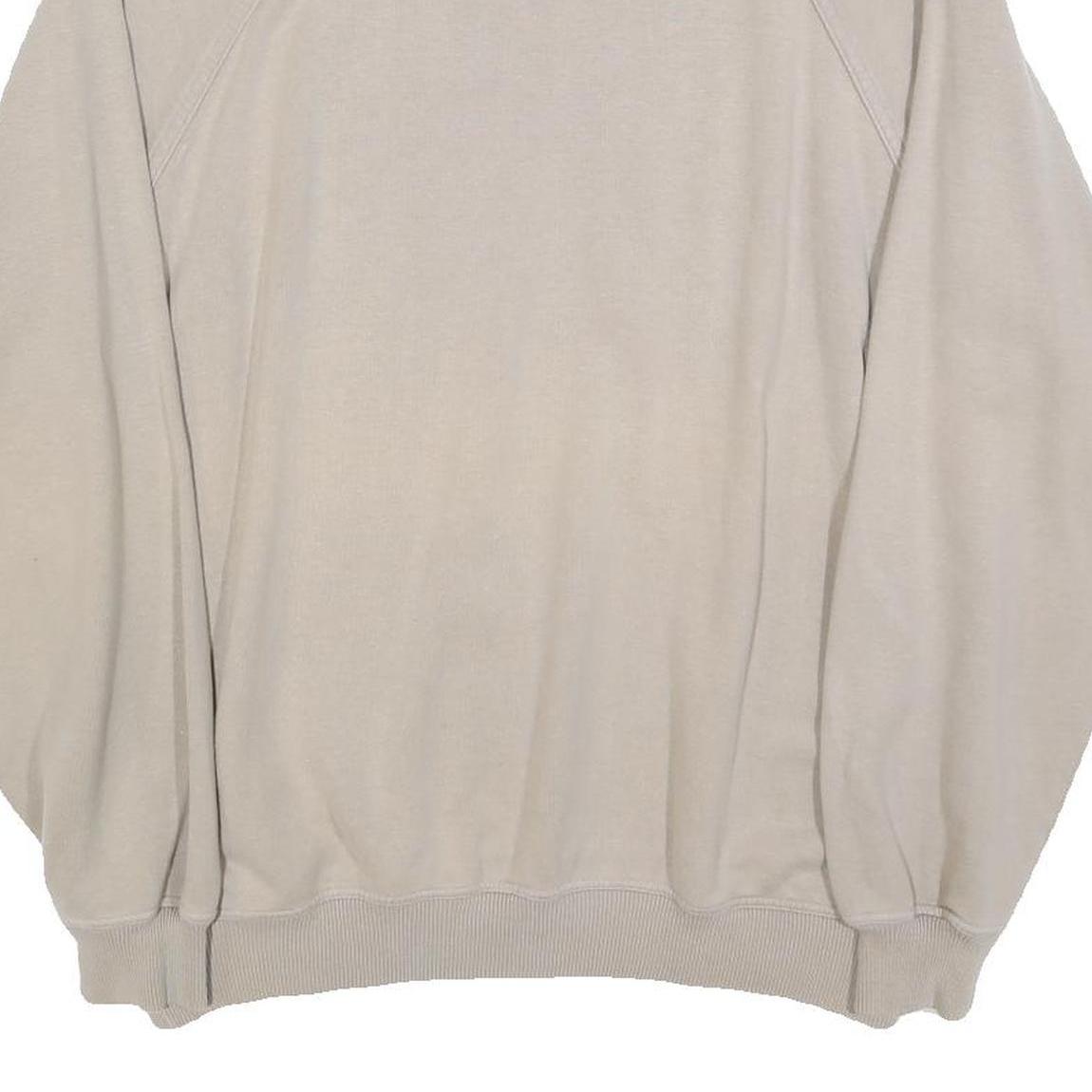MASER Mens Beige Collared L Sweatshirt Cotton Blend Pullover Graphic Print