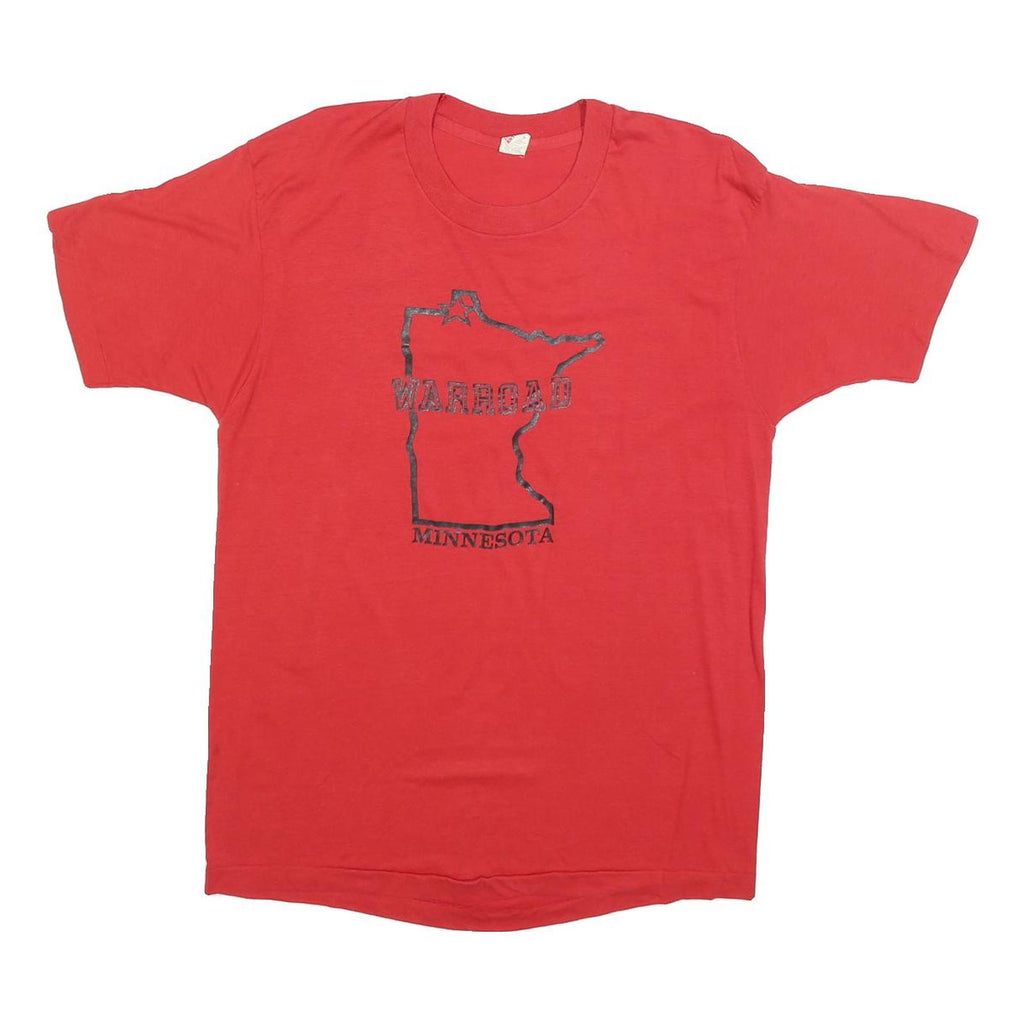 SCREEN STARS Womens Red Graphic T-Shirt XL Short Sleeve Crew Neck Vintage Style