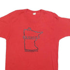 SCREEN STARS Womens Red Graphic T-Shirt XL Short Sleeve Crew Neck Vintage Style