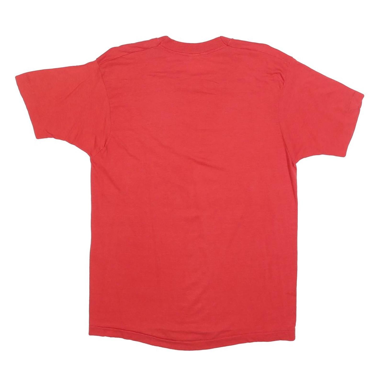 SCREEN STARS Womens Red Graphic T-Shirt XL Short Sleeve Crew Neck Vintage Style