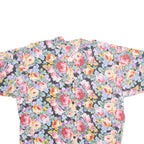 Womens Oversized Shirt Pink Collared Floral XL