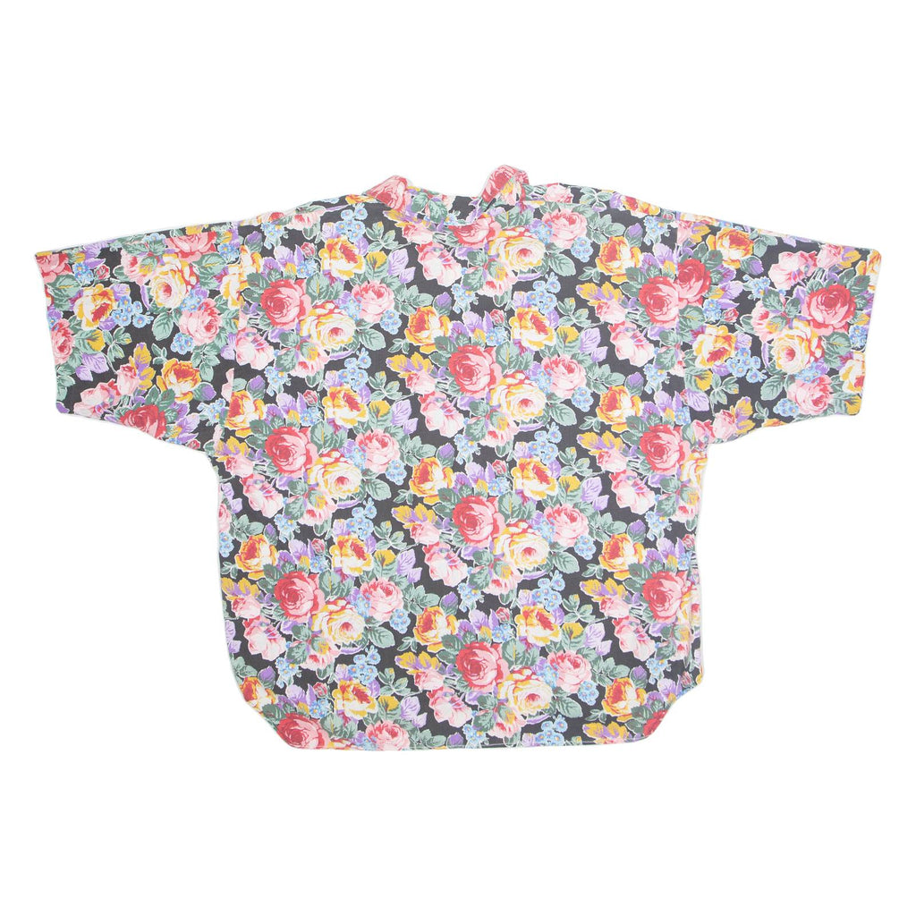 Womens Oversized Shirt Pink Collared Floral XL