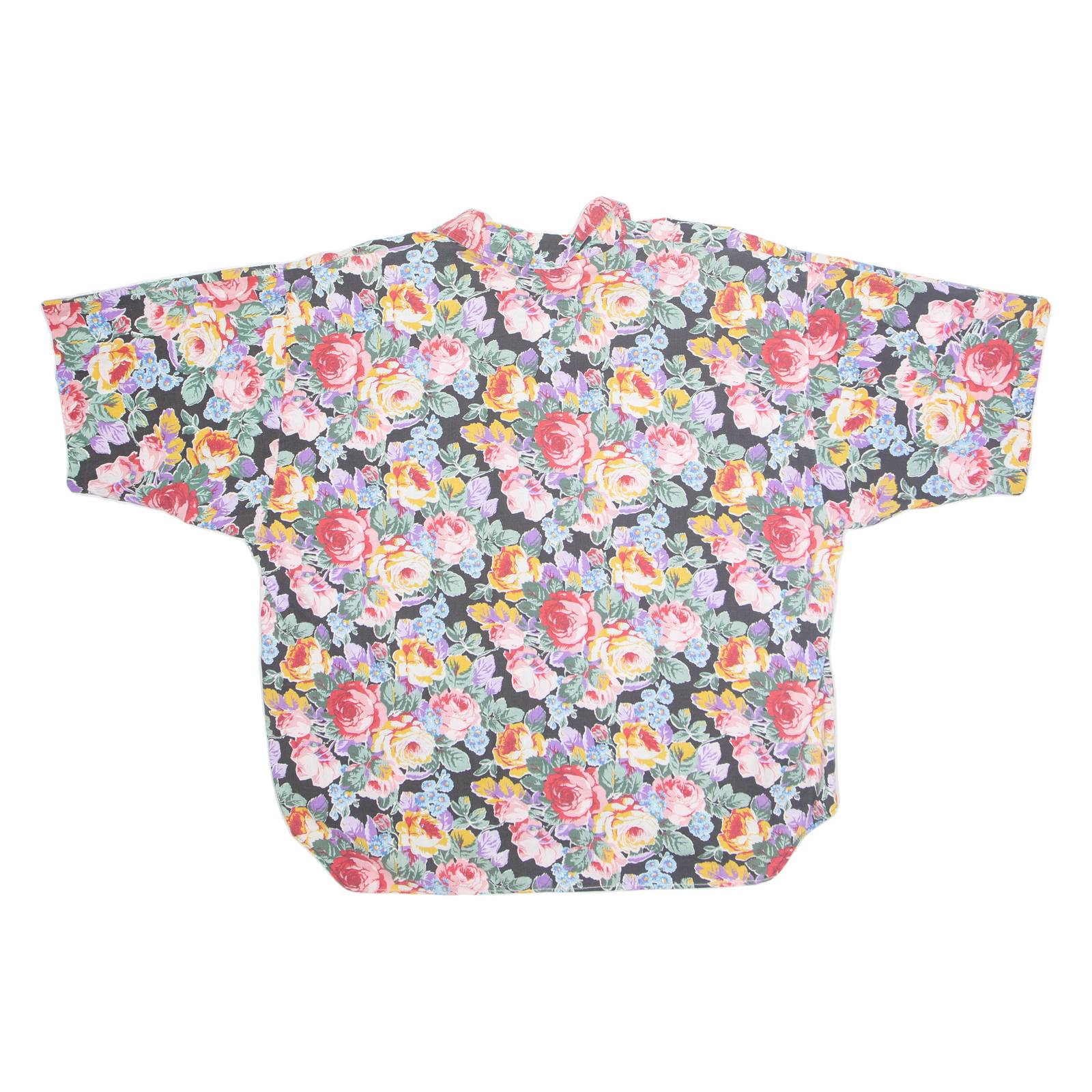 Womens Oversized Shirt Pink Collared Floral XL