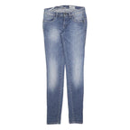 JECKERSON Womens Slim Blue Denim Light Wash Jeans W27 L32 Zip Pocket
