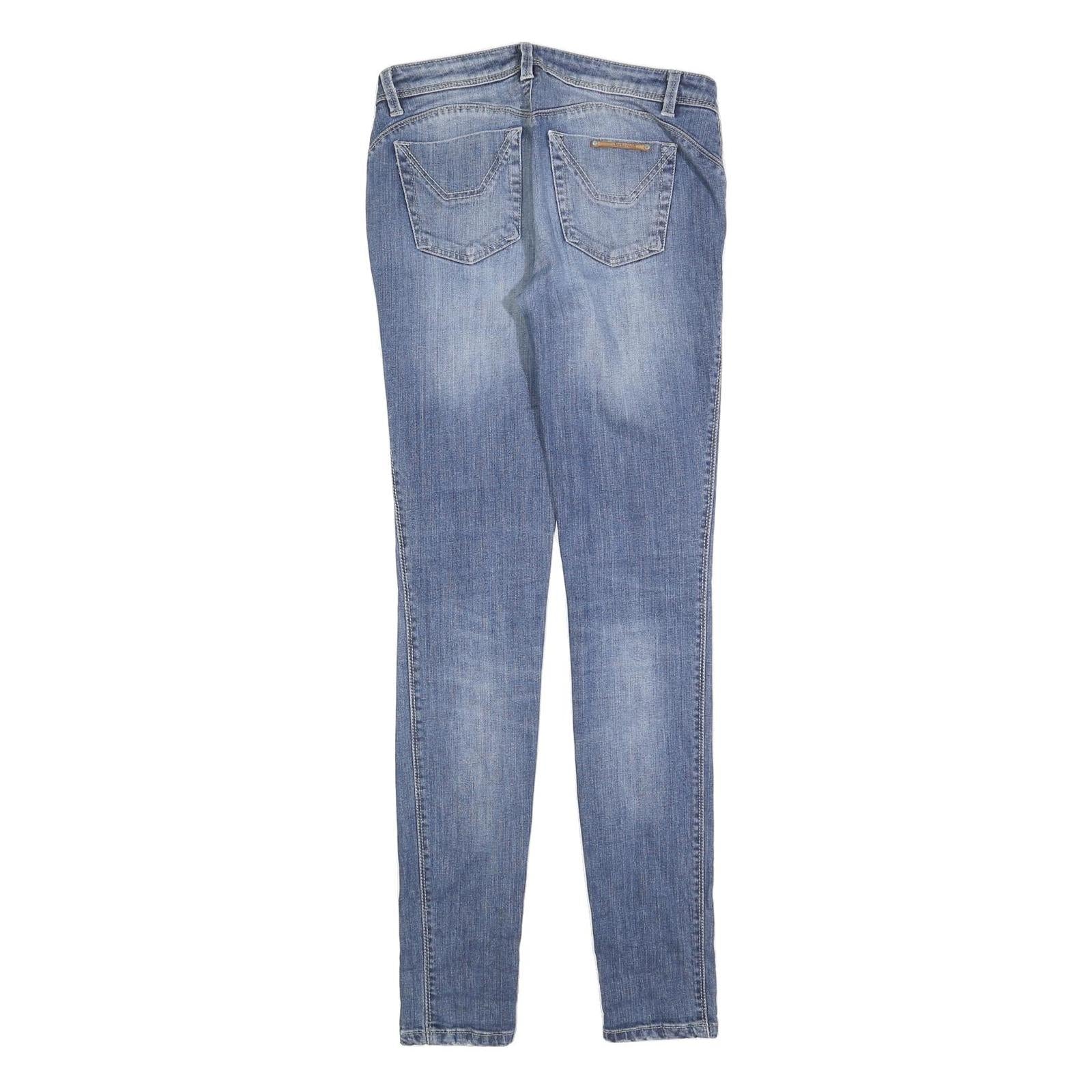 JECKERSON Womens Slim Blue Denim Light Wash Jeans W27 L32 Zip Pocket