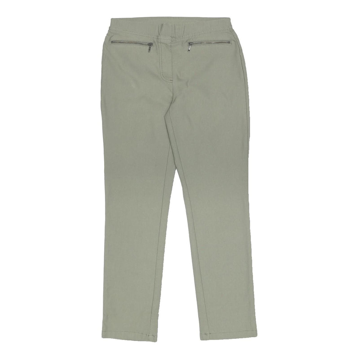 COTTON TRADERS Womens Woven Viscose Blend Sage & Green Slim Fit Tapered Trousers