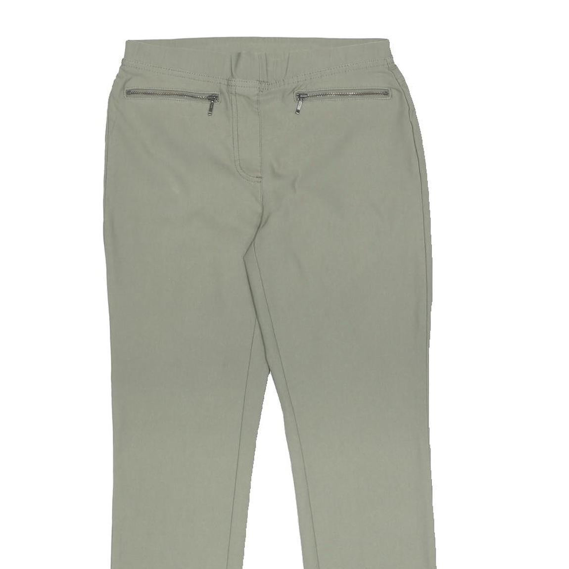 COTTON TRADERS Womens Woven Viscose Blend Sage & Green Slim Fit Tapered Trousers