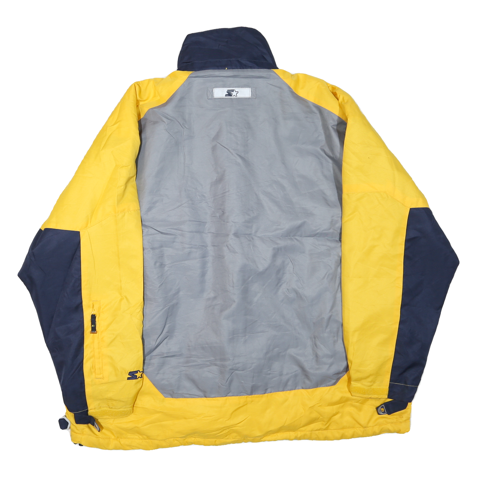 STARTER Mens Blue & Yellow Zip Jacket 2XL Polyester Blend Colourblock Casual